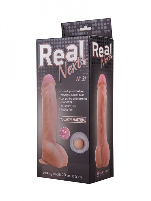 Гигантский фаллоимитатор на присоске REAL Next №31 - 23,5 см. Гигантский фаллоимитатор на присоске REAL Next №31 - 23,5 см.