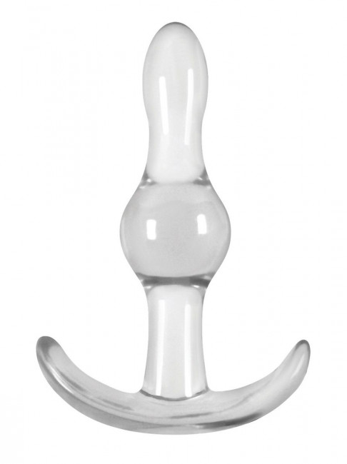 Прозрачная анальная пробка с утолщением посередине Jelly Rancher T-Plug Wave - 9,7 см.