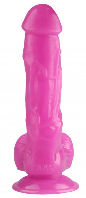 Розовый реалистичный фаллоимитатор на присоске - 24 см. Розовый реалистичный фаллоимитатор на присоске - 24 см.