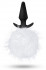 Силиконовая анальная пробка с белым заячьим хвостом Fur Pom Pom - 12,7 см.