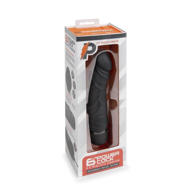 Черный вибратор-реалистик 6.5" Girthy Realistic Vibrator - 19 см.