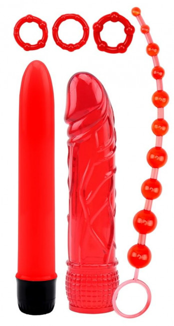 Вибронабор для пар Flirting of Couple в красном цвете