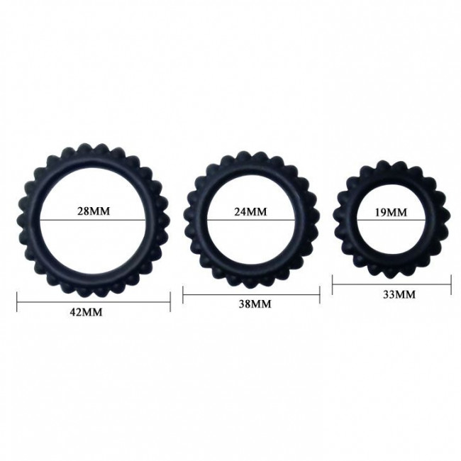 Набор из 3 ребристых эреционных колец TITAN Набор из 3 ребристых эреционных колец TITAN