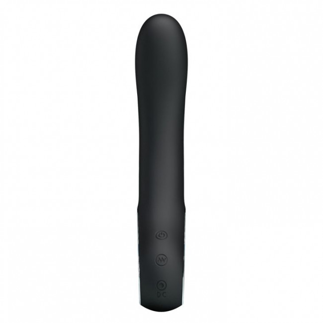 Чёрный гладкий вибратор Alston с 12 видами вибрации - 19,7 см. Чёрный гладкий вибратор Alston с 12 видами вибрации - 19,7 см.