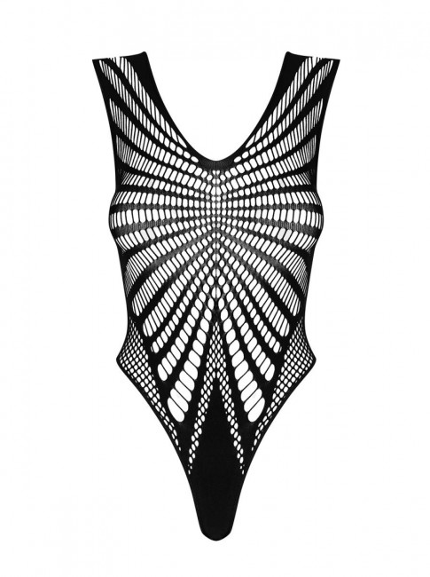 Пикантное полупрозрачное боди-сетка с глубоким вырезом Пикантное полупрозрачное боди-сетка с глубоким вырезом