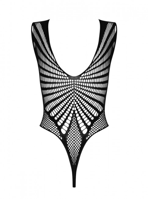 Пикантное полупрозрачное боди-сетка с глубоким вырезом Пикантное полупрозрачное боди-сетка с глубоким вырезом