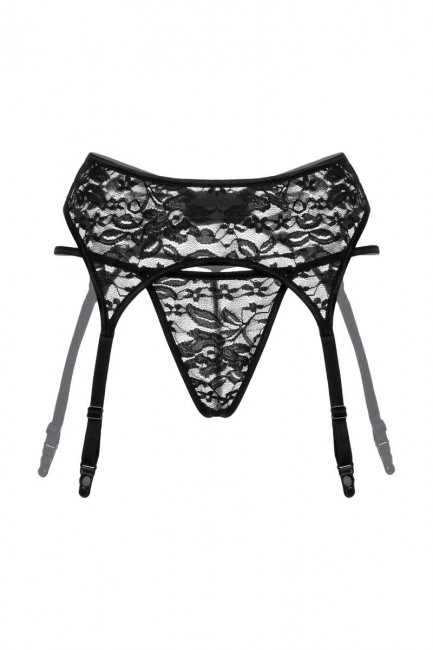 Кружевной пояс с чулкодержателями и трусиками-стринг Кружевной пояс с чулкодержателями и трусиками-стринг