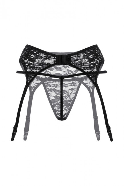 Кружевной пояс с чулкодержателями и трусиками-стринг Кружевной пояс с чулкодержателями и трусиками-стринг