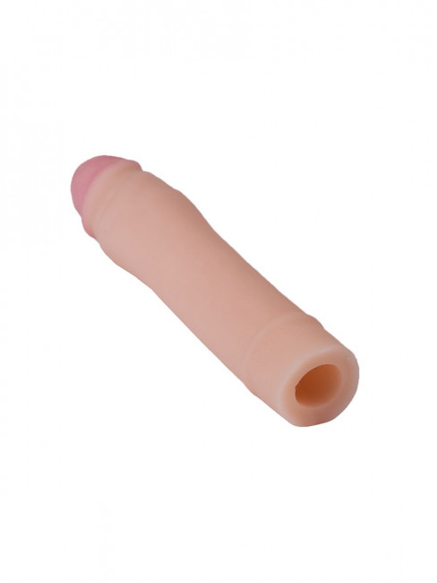 Телесная насадка-удлинитель из неоскин - 19,5 см.