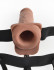Кофейный перезаряжаемый вибрострапон 7" Hollow Rechargeable Strap-on with Balls - 20,3 см.