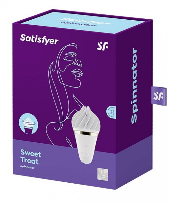 Белый вибратор-спиннер Satisfyer Sweet Treat Белый вибратор-спиннер Satisfyer Sweet Treat