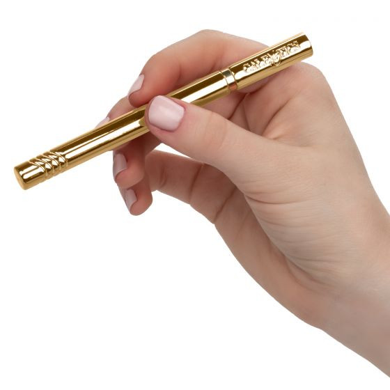 Золотистый ультратонкий вибромассажер Hidden Pleasures Золотистый ультратонкий вибромассажер Hidden Pleasures