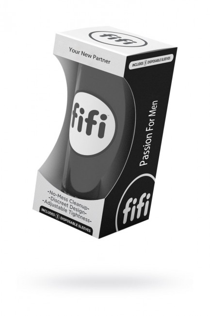 Чёрный нереалистичный мастурбатор FIFI MALE Чёрный нереалистичный мастурбатор FIFI MALE