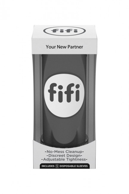 Чёрный нереалистичный мастурбатор FIFI MALE Чёрный нереалистичный мастурбатор FIFI MALE