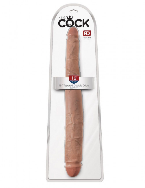 Двусторонний кофейный дилдо 16" Tapered Double Dildo - 40,6 см.
