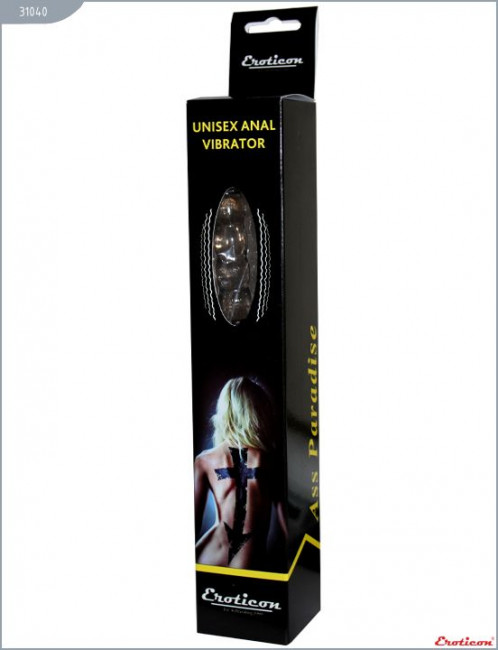 Чёрный анальный вибратор - 24 см.