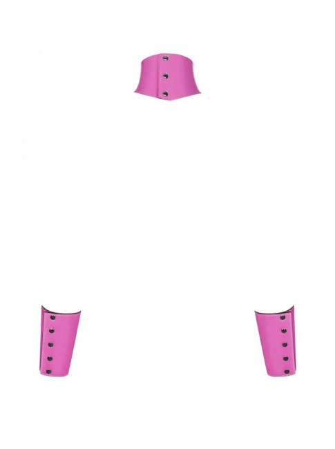 Розовый чокер Lollypopy в комплекте с наручниками