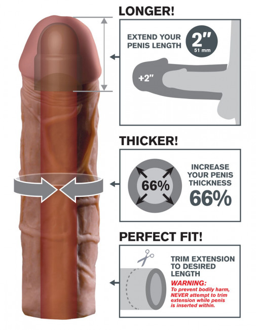 Коричневая насадка Mega 2" Extension - 20,3 см. Коричневая насадка Mega 2" Extension - 20,3 см.