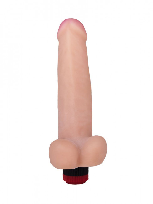Большой реалистичный виброфаллос с мошонкой - 20,5 см. Большой реалистичный виброфаллос с мошонкой - 20,5 см.
