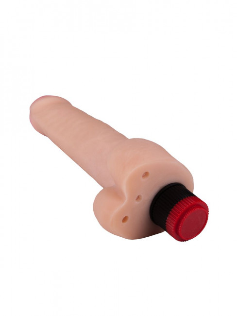 Большой реалистичный виброфаллос с мошонкой - 20,5 см. Большой реалистичный виброфаллос с мошонкой - 20,5 см.