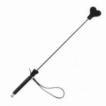 Чёрный стек с наконечником в виде сердца - 63,5 см.