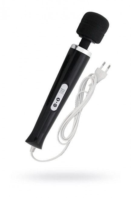 Чёрный проводной вибромассажер Magic Wand Чёрный проводной вибромассажер Magic Wand