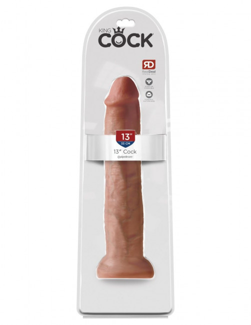 Кофейный фаллоимитатор-гигант на присоске 13" Cock - 33 см. Кофейный фаллоимитатор-гигант на присоске 13" Cock - 33 см.