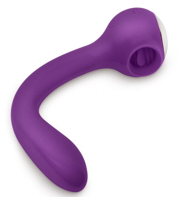 Фиолетовый универсальный вибратор Drago с язычком - 18,3 см. Фиолетовый универсальный вибратор Drago с язычком - 18,3 см.