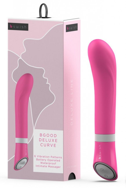 Розовый G-стимулятор с вибрацией Bgood Deluxe Curve - 19,3 см. Розовый G-стимулятор с вибрацией Bgood Deluxe Curve - 19,3 см.