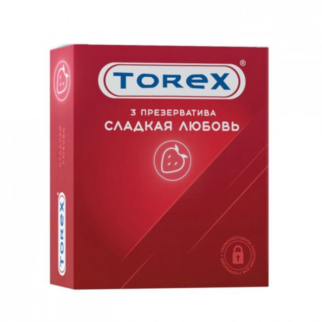 Презервативы Torex "Сладкая любовь" с ароматом клубники - 3 шт.