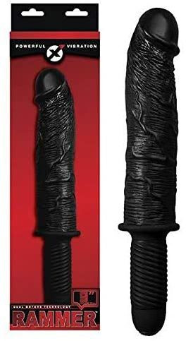 Черный вибратор-реалистик с рукоятью RAMMER Черный вибратор-реалистик с рукоятью RAMMER