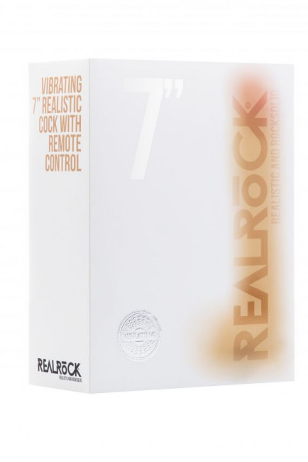 Телесный вибратор-реалистик Vibrating Realistic Cock 7" With Scrotum - 18 см.