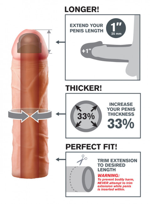 Телесная насадка Perfect 1" Extension - 17,7 см. Телесная насадка Perfect 1" Extension - 17,7 см.