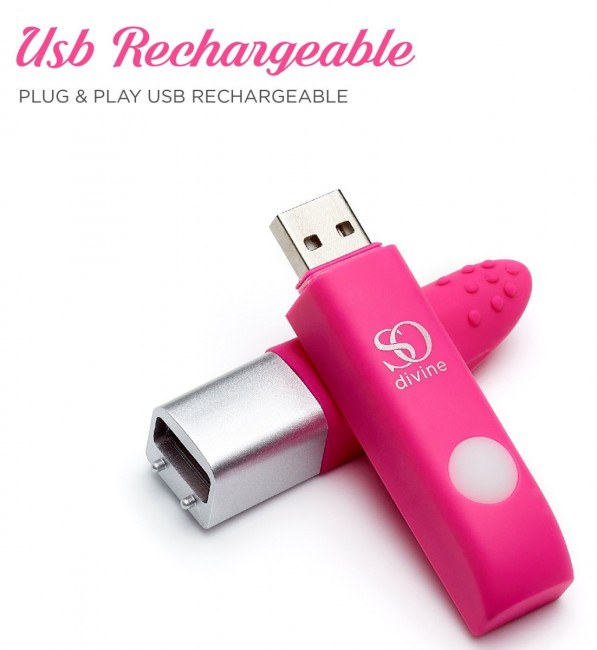 Ярко-розовый вибростимулятор Get Lucky USB Vibrator - 12 см. Ярко-розовый вибростимулятор Get Lucky USB Vibrator - 12 см.