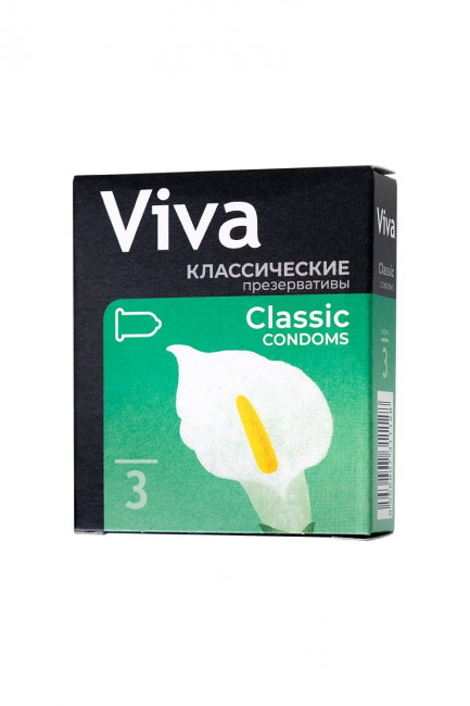 Классические гладкие презервативы VIVA Classic - 3 шт. Классические гладкие презервативы VIVA Classic - 3 шт.
