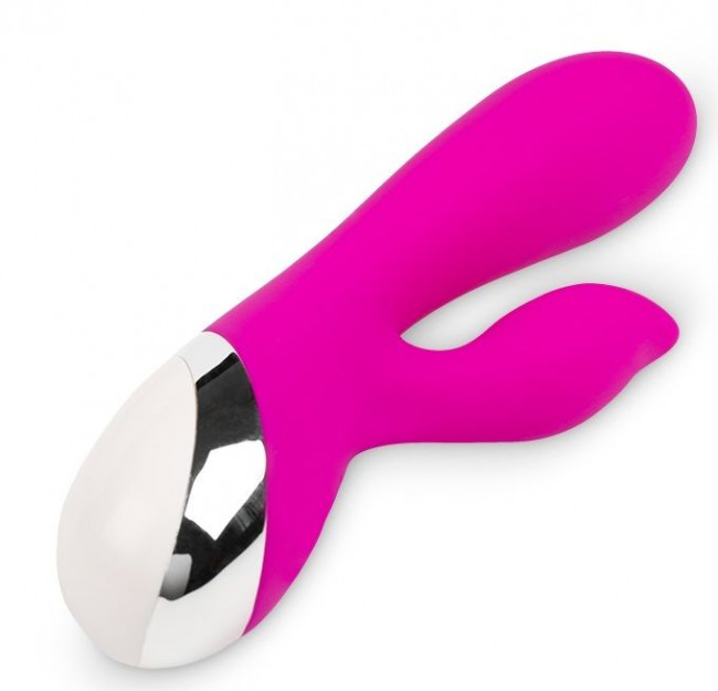 Ярко-розовый вибратор-кролик из силикона - 19 см. Ярко-розовый вибратор-кролик из силикона - 19 см.