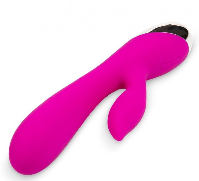 Ярко-розовый вибратор-кролик из силикона - 19 см. Ярко-розовый вибратор-кролик из силикона - 19 см.