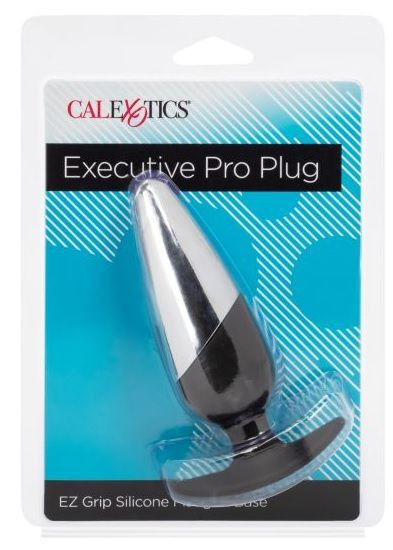 Серебристо-черная анальная пробка Executive Pro Plug - 12,75 см. Серебристо-черная анальная пробка Executive Pro Plug - 12,75 см.