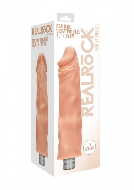 Телесный вибратор-реалистик Vibrating Dildo - 27,5 см.