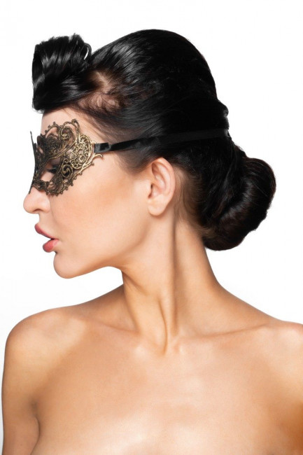 Золотистая карнавальная маска "Авиор"