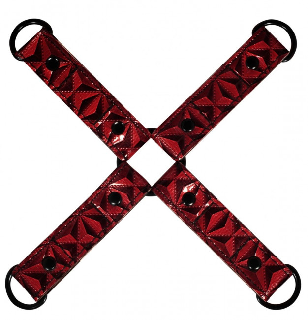 Красно-черные наручники и наножники Luxury Hogtie Красно-черные наручники и наножники Luxury Hogtie