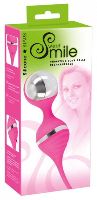 Розовые вагинальные шарики с вибрацией Smile Розовые вагинальные шарики с вибрацией Smile