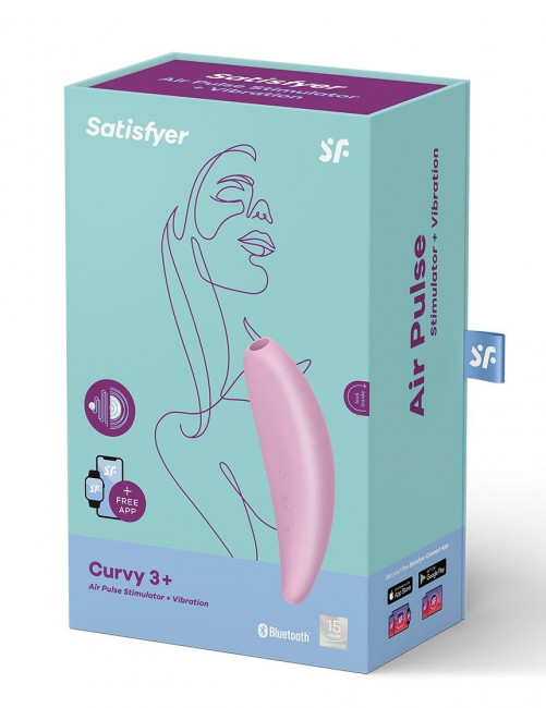 Розовый вакуум-волновой стимулятор Satisfyer Curvy 3+ Розовый вакуум-волновой стимулятор Satisfyer Curvy 3+