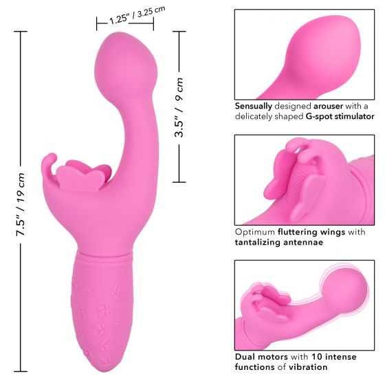 Розовый вибратор-кролик Rechargeable Butterfly Kiss Розовый вибратор-кролик Rechargeable Butterfly Kiss