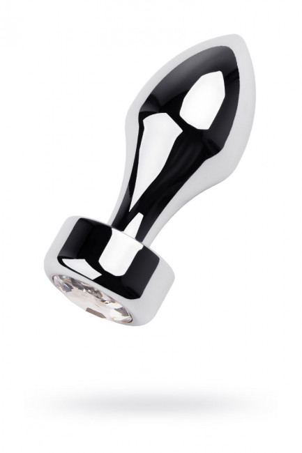 Серебристая анальная втулка с прозрачным кристаллом - 10,5 см. Серебристая анальная втулка с прозрачным кристаллом - 10,5 см.