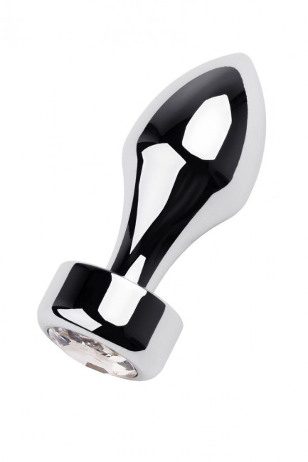 Серебристая анальная втулка с прозрачным кристаллом - 10,5 см. Серебристая анальная втулка с прозрачным кристаллом - 10,5 см.