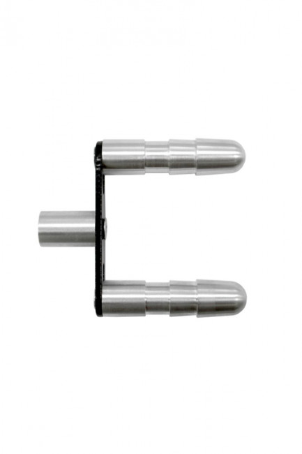 Серебристый двойной адаптер для фаллоимитаторов LoveMachines