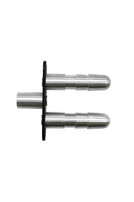 Серебристый двойной адаптер для фаллоимитаторов LoveMachines