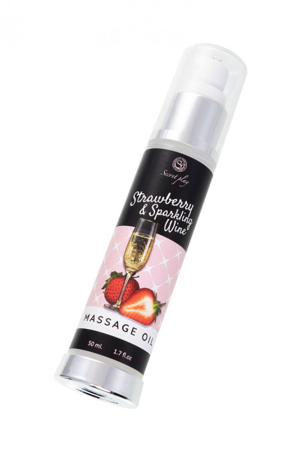 Массажное масло с ароматом клубники и шампанского - 50 мл. Массажное масло с ароматом клубники и шампанского - 50 мл.