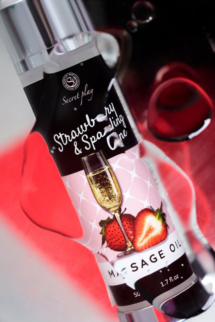 Массажное масло с ароматом клубники и шампанского - 50 мл. Массажное масло с ароматом клубники и шампанского - 50 мл.